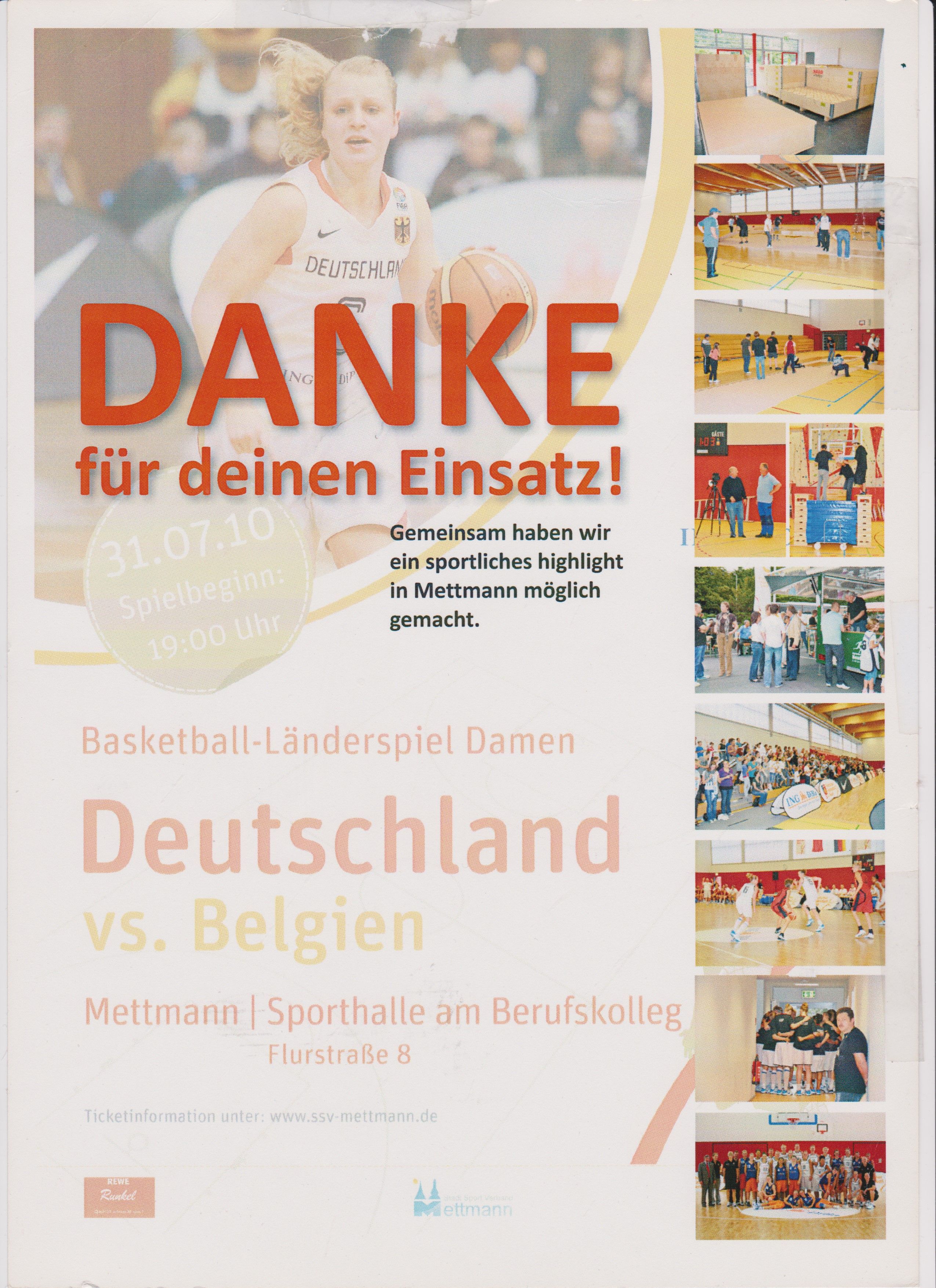 Plakat Basketball Länderspiel 31 07 2010 2